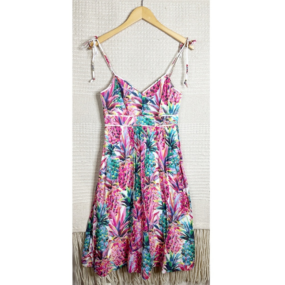 J. CREW Ratti painted pineapple cotton summer sun dress 00